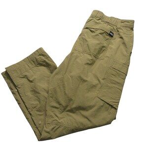 REI Coop Mens Hiking Pants 36 x 30 Khaki Stretch 100% Nylon Cargo Pockets